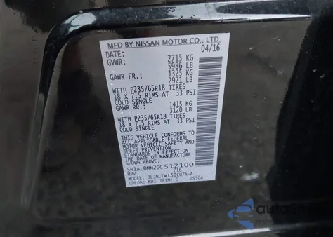 2016 Infiniti Qx60 from USA, damaged, VIN 5N1AL0MM2GC512100